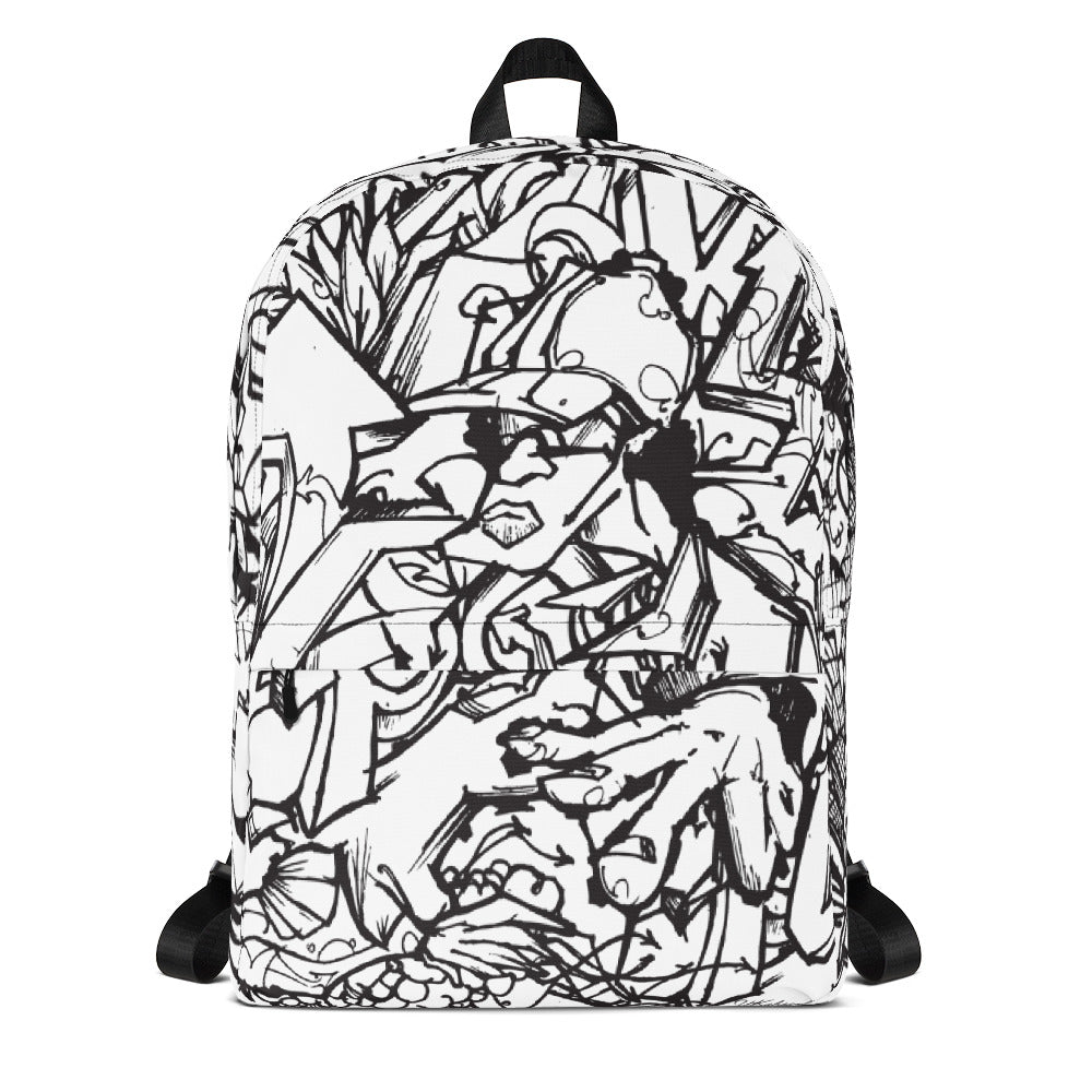 Running Things Illustrated Print Laptop Backpack