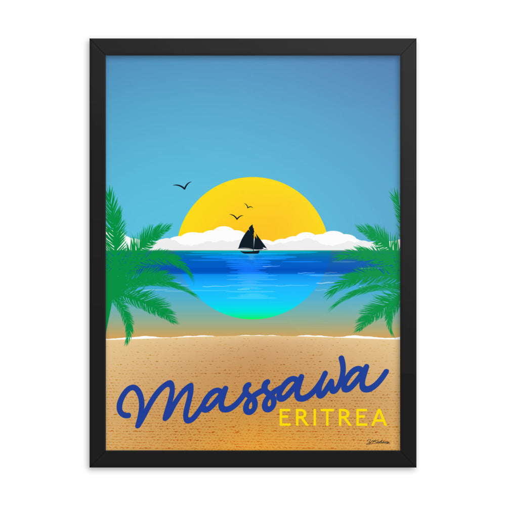 Massawa Illustrated Framed Wall Print 18"x24"