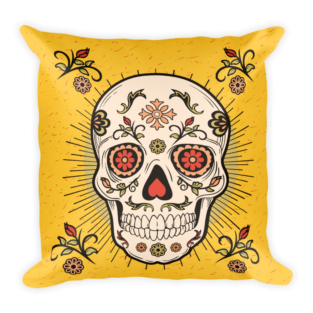 DAY OF THE DEAD ALL-OVER PRINT BASIC PILLOW CASE W/ STUFFING