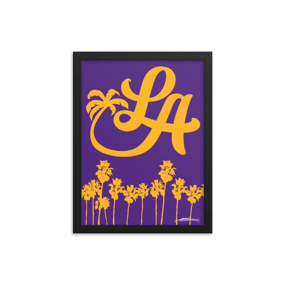 L.A. Sports Pride Illustrated Framed Poster 12"x16"